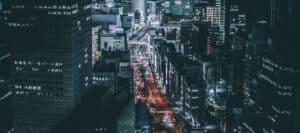 City street and buildings