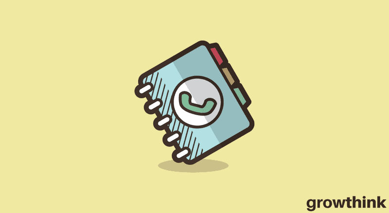 contact book with a telephone icon on cover